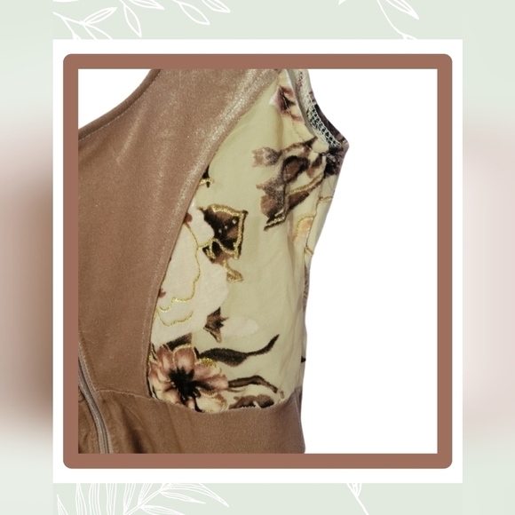 NWT Windsor Women's Floral Velvet Dress - Hook & Eye Closure, Scoop Neck, Size S - Picture 9 of 14